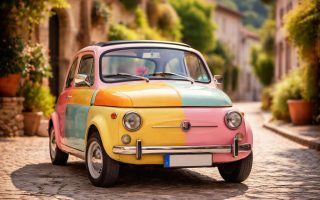 fiat-500-rue-pittoresque-batiments-verdure