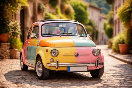 fiat-500-rue-pittoresque-batiments-verdure