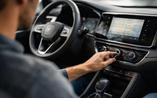 main-bouton-interieur-voiture-moderne