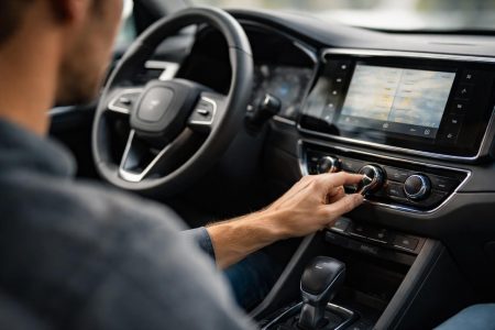 main-bouton-interieur-voiture-moderne