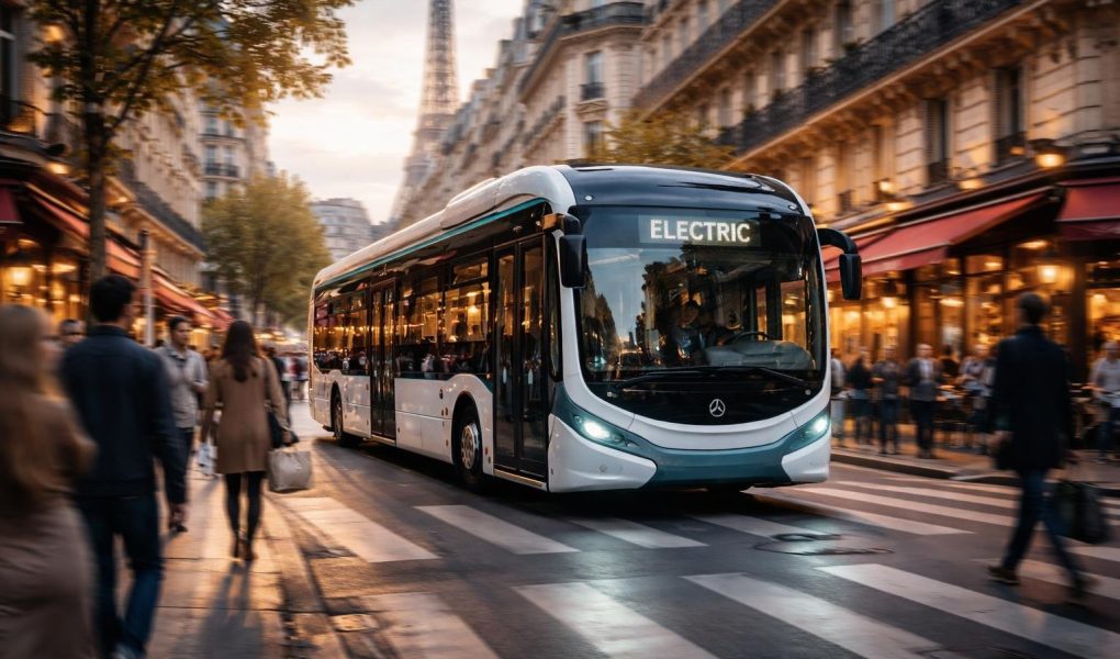 bus-electrique-paris-rue-animee-immeubles