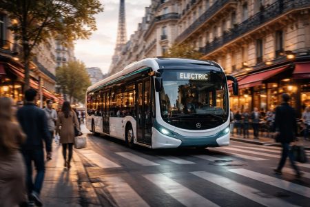 bus-electrique-paris-rue-animee-immeubles