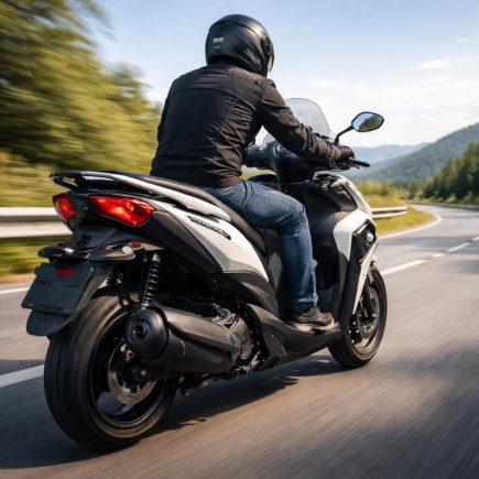 motocycliste-yamaha-tricity-route-ciel-degage