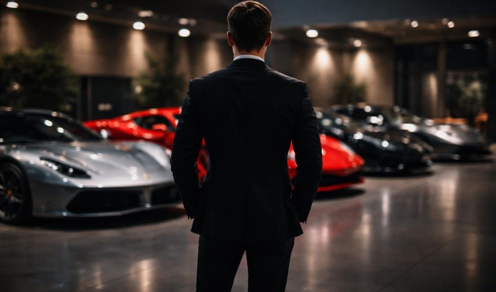 homme-dos-voitures-sport-garage