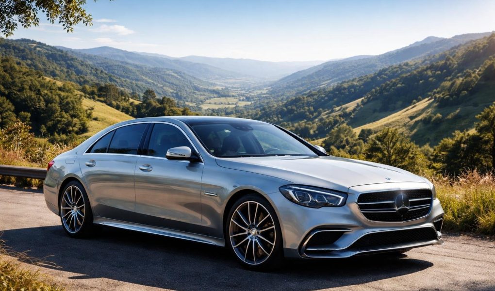 voiture-luxe-route-collines-ciel-bleu