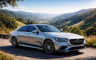 voiture-luxe-route-collines-ciel-bleu