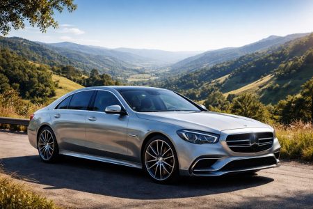 voiture-luxe-route-collines-ciel-bleu
