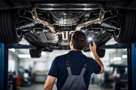 mecanicien-garage-voiture-surelevee-structure