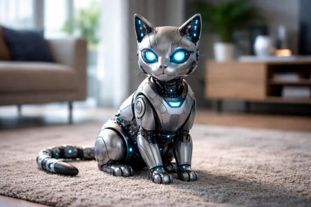 chat-robot-tapis-salon-moderne