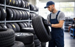 garage-moderne-mecanicien-pneus-exposes